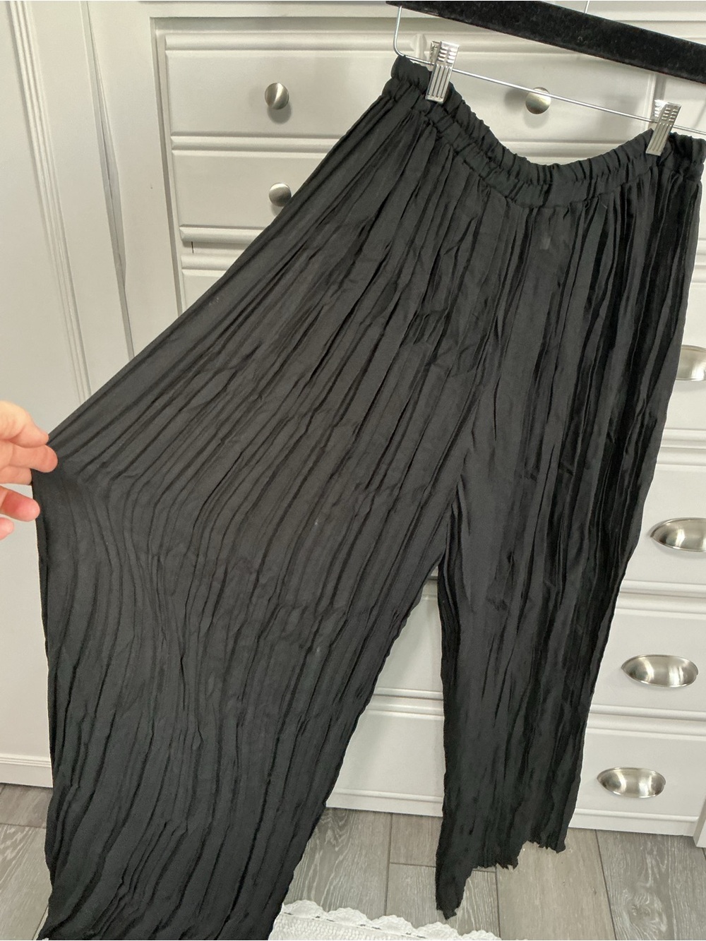 Vintage Sheer Accordion Pleated Wide Leg Pants Rina Rossi Chic and Crazy M